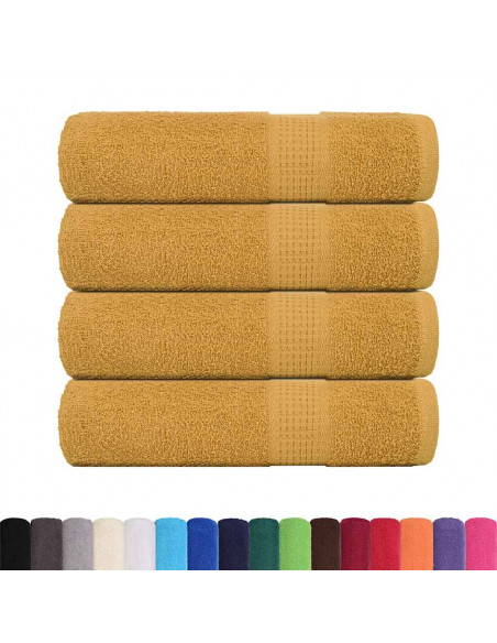 Asciugamani da Bagno 4 pz Oro 100x150 cm 360 g/m² 100% Cotone