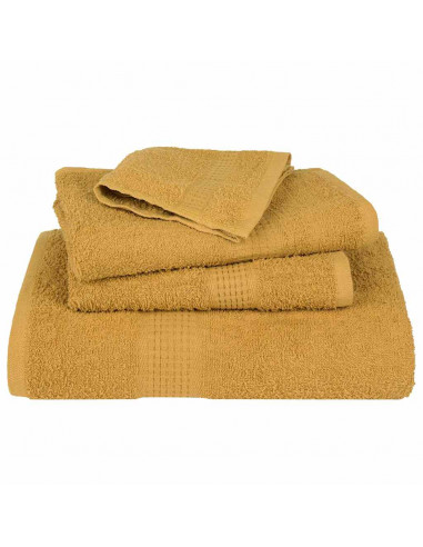 Asciugamani da Bagno 4 pz Oro 100x150 cm 360 g/m² 100% Cotone