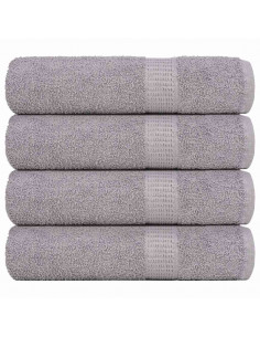 Asciugamani da Bagno 4 pz Grigio 100x150cm 360g/m² 100% Cotone
