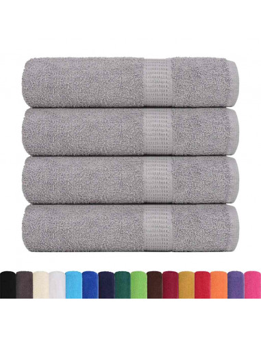 Asciugamani da Bagno 4 pz Grigio 100x150cm 360g/m² 100% Cotone