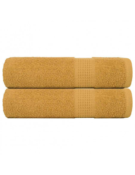 Asciugamani da Bagno 2 pz Oro 100x150 cm 360 g/m² 100% Cotone
