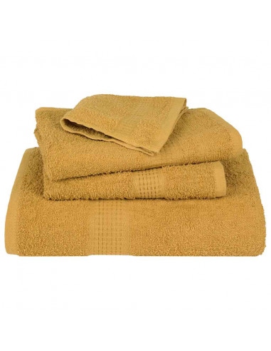 Asciugamani da Bagno 2 pz Oro 100x150 cm 360 g/m² 100% Cotone