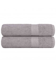 Asciugamani da Bagno 2 pz Grigio 100x150cm 360g/m² 100% Cotone
