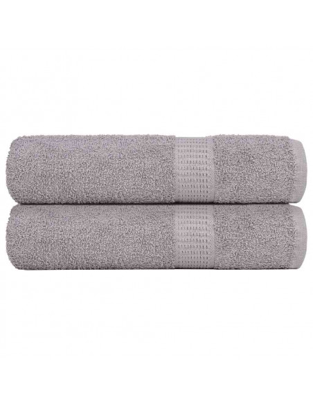 Asciugamani da Bagno 2 pz Grigio 100x150cm 360g/m² 100% Cotone