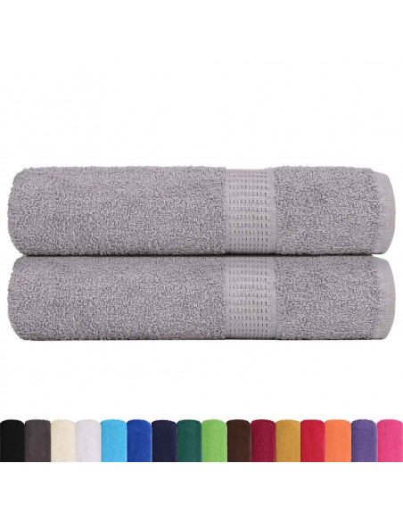 Asciugamani da Bagno 2 pz Grigio 100x150cm 360g/m² 100% Cotone