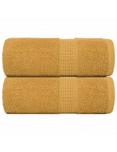 Asciugamani per Sapone 2 pz Oro 30x30 cm 360 g/m² 100% Cotone