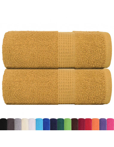 Asciugamani per Sapone 2 pz Oro 30x30 cm 360 g/m² 100% Cotone