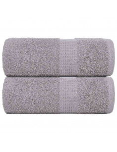 Asciugamani per Sapone 2 pz Grigio 30x30cm 360 g/m² 100% Cotone