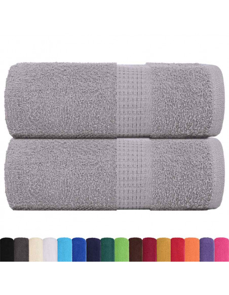 Asciugamani per Sapone 2 pz Grigio 30x30cm 360 g/m² 100% Cotone