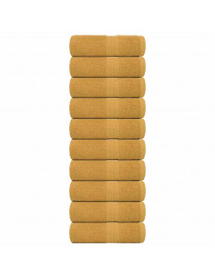Asciugamani per Sapone 10 pz Oro 30x30cm 360 g/m² 100% Cotone