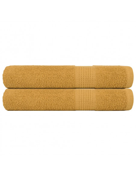 Asciugamani per Sauna 2 pz Oro 80x200 cm 360 g/m² 100% Cotone