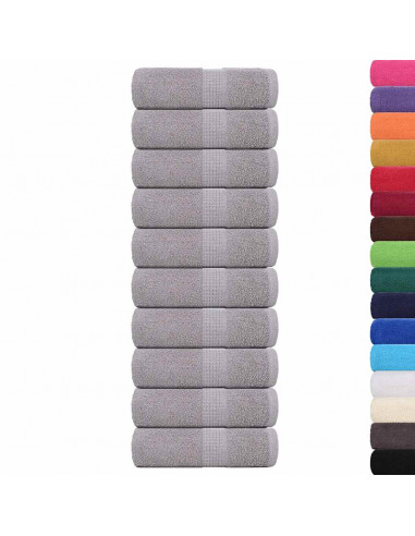 Asciugamani per Sapone 10 pz Grigio 30x30cm 360g/m² 100% Cotone