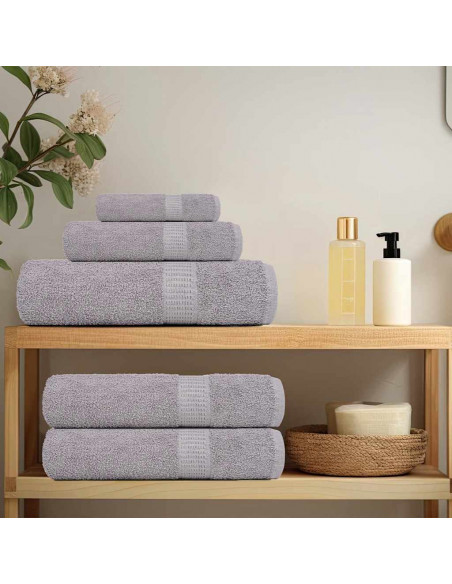 Asciugamani per Sauna 2 pz Grigio 80x200cm 360g/m² 100% Cotone