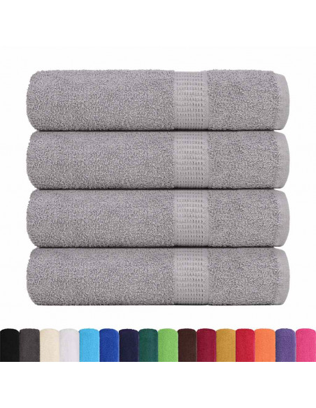 Asciugamani 4 pz Grigio 50x100 cm 360 g/m² 100% Cotone