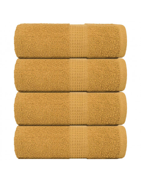 Asciugamani Ospiti 4 pz Oro 30x50 cm 360 g/m² 100% Cotone