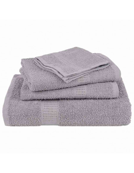 Asciugamani 4 pz Grigio 50x100 cm 360 g/m² 100% Cotone
