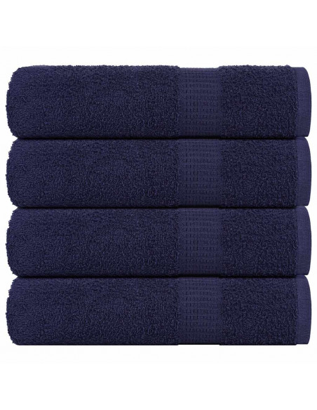 Asciugamani 4 pz Blu Marino 50x100 cm 360 g/m² 100% Cotone