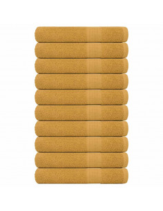 Asciugamani per Sauna 10pz Oro 80x200cm 360 g/m² 100% Cotone