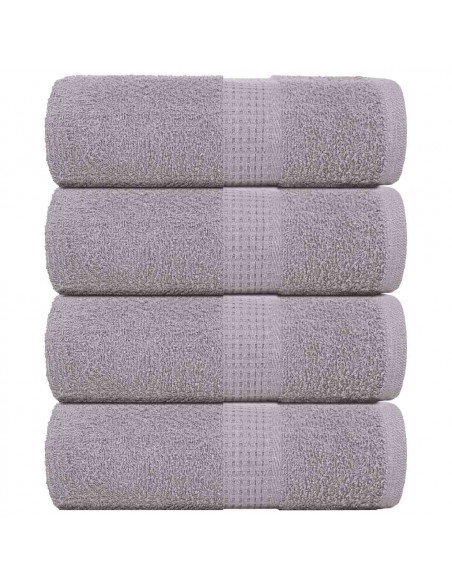 Asciugamani Ospiti 4 pz Grigio 30x50 cm 360 g/m² 100% Cotone