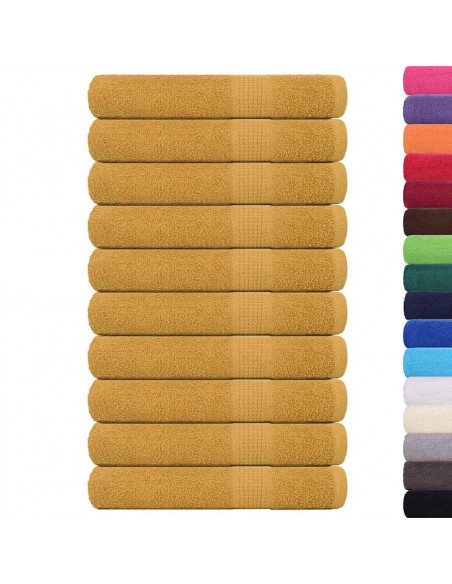 Asciugamani per Sauna 10pz Oro 80x200cm 360 g/m² 100% Cotone