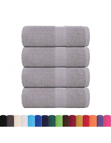 Asciugamani Ospiti 4 pz Grigio 30x50 cm 360 g/m² 100% Cotone
