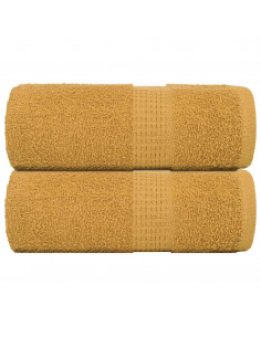 Asciugamani Ospiti 2 pz Oro 30x50 cm 360 g/m² 100% Cotone