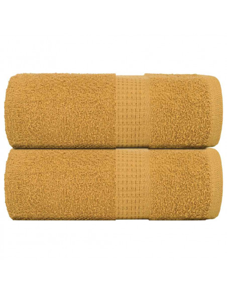 Asciugamani Ospiti 2 pz Oro 30x50 cm 360 g/m² 100% Cotone