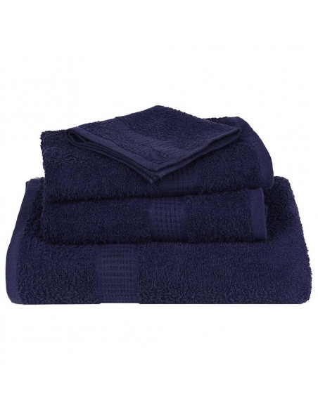 Asciugamani 4 pz Blu Marino 100x200 cm 360 g/m² 100% Cotone