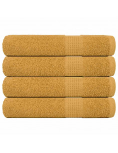 Asciugamani per Sauna 4 pz Oro 80x200 cm 360 g/m² 100% Cotone