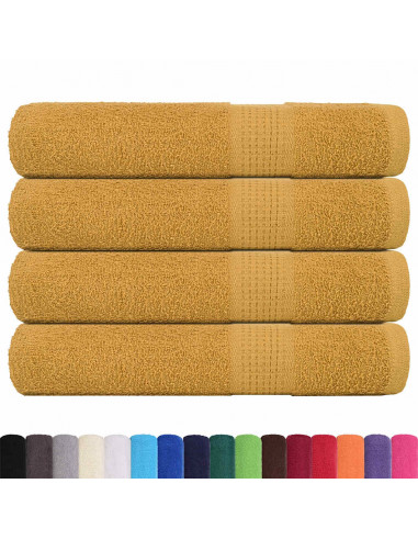 Asciugamani per Sauna 4 pz Oro 80x200 cm 360 g/m² 100% Cotone
