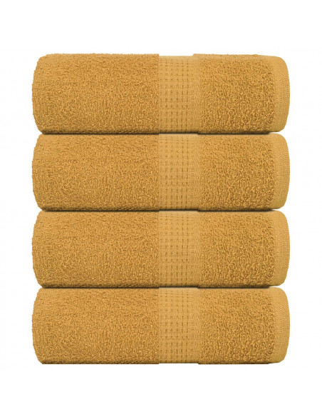 Asciugamani per Sapone 4 pz Oro 30x30 cm 360 g/m² 100% Cotone
