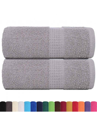 Asciugamani Ospiti 2 pz Grigio 30x50 cm 360 g/m² 100% Cotone