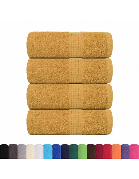 Asciugamani per Sapone 4 pz Oro 30x30 cm 360 g/m² 100% Cotone