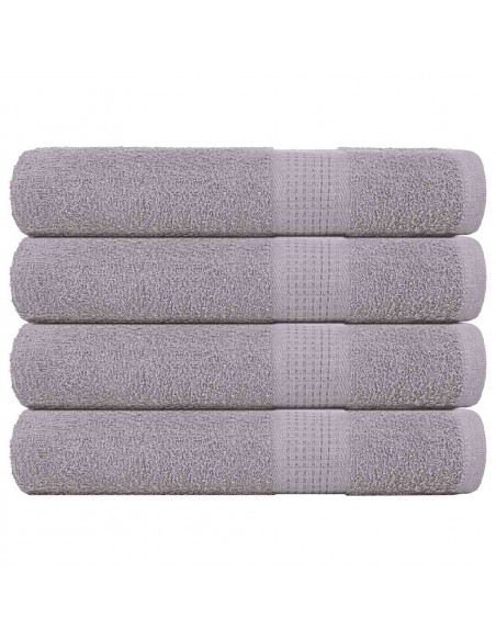 Asciugamani per Sauna 4 pz Grigio 80x200cm 360g/m² 100% Cotone