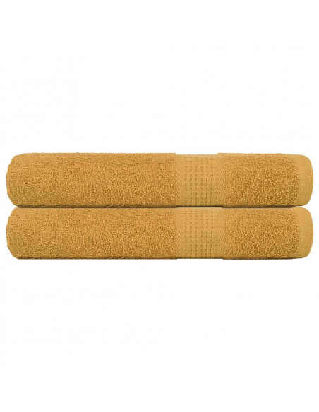 Asciugamani 2 pz Oro 100x200 cm 360 g/m² 100% Cotone