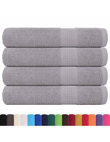 Asciugamani per Sauna 4 pz Grigio 80x200cm 360g/m² 100% Cotone