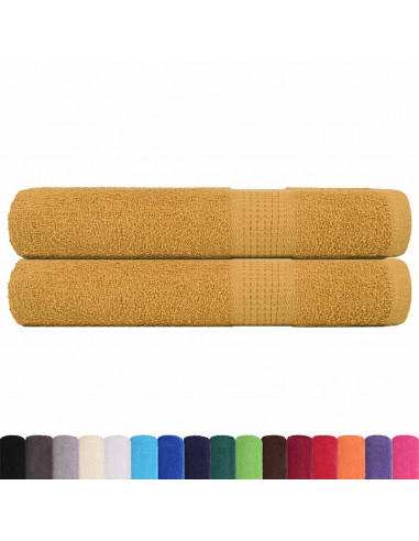 Asciugamani 2 pz Oro 100x200 cm 360 g/m² 100% Cotone