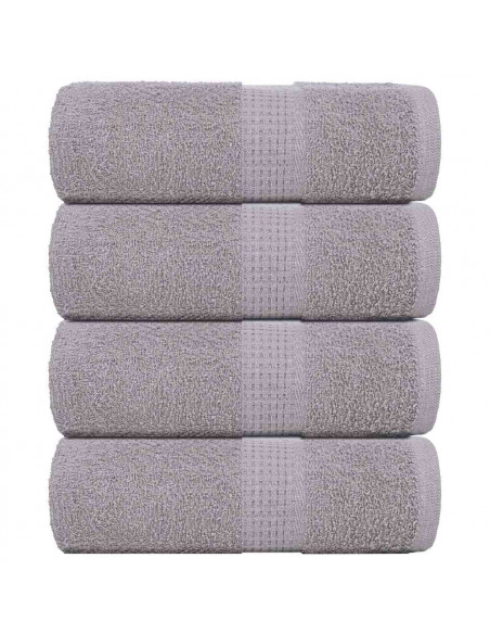 Asciugamani per Sapone 4 pz Grigio 30x30cm 360g/m² 100% Cotone