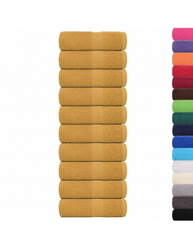 Asciugamani Ospiti 10 pz Oro 30x50 cm 360 g/m² 100% Cotone