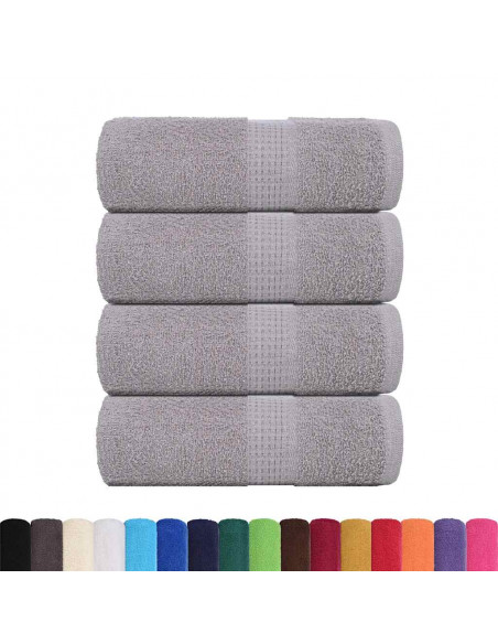 Asciugamani per Sapone 4 pz Grigio 30x30cm 360g/m² 100% Cotone
