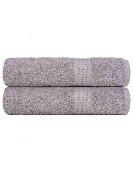 Asciugamani 2 pz Grigio 50x100 cm 360 g/m² 100% Cotone