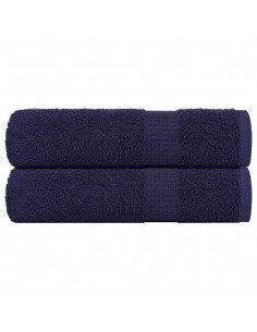 Asciugamani 2 pz Blu Marino 50x100 cm 360 g/m² 100% Cotone