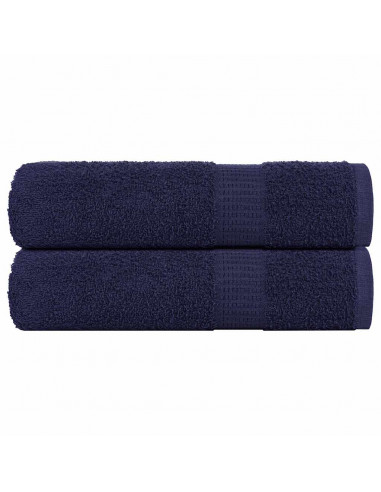 Asciugamani 2 pz Blu Marino 50x100 cm 360 g/m² 100% Cotone