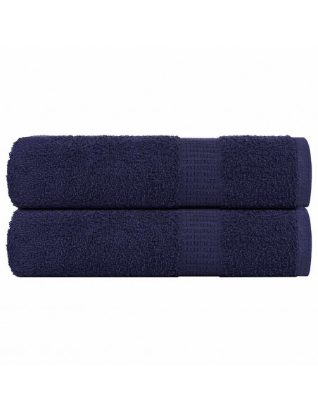 Asciugamani 2 pz Blu Marino 50x100 cm 360 g/m² 100% Cotone