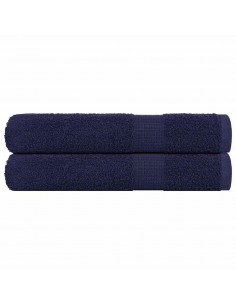 Asciugamani 2 pz Blu Marino 100x200 cm 360 g/m² 100% Cotone