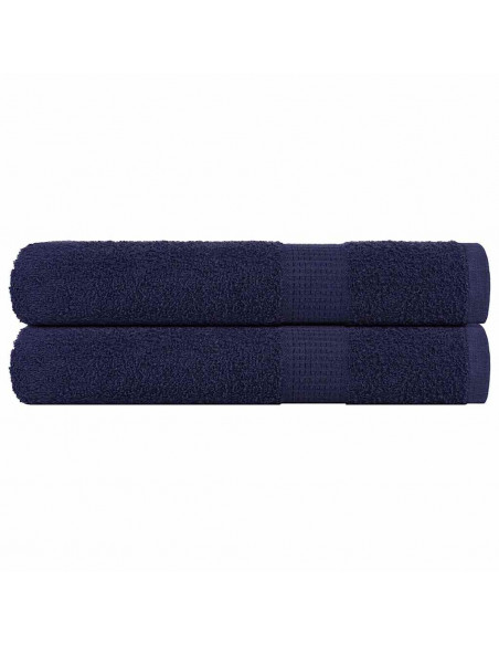 Asciugamani 2 pz Blu Marino 100x200 cm 360 g/m² 100% Cotone