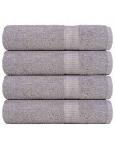 Asciugamani Doccia 4 pz Grigio 70x140 cm 360 g/m² 100% Cotone