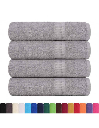 Asciugamani Doccia 4 pz Grigio 70x140 cm 360 g/m² 100% Cotone