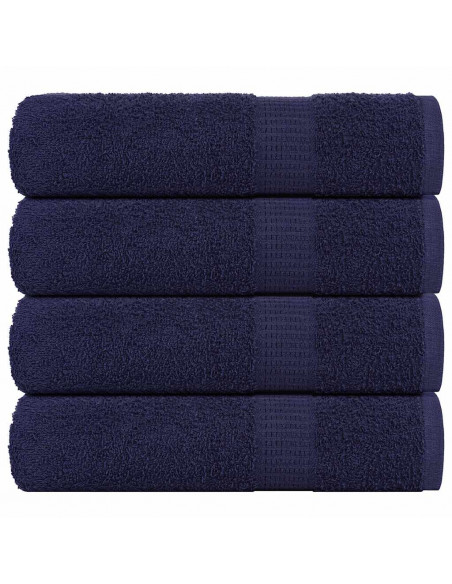 Asciugamani Doccia 4 pz Blu Marino 70x140cm 360g/m² 100% Cotone