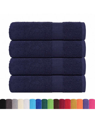 Asciugamani Doccia 4 pz Blu Marino 70x140cm 360g/m² 100% Cotone